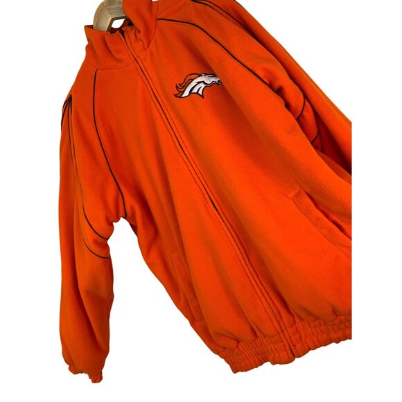 NFL Denver Broncos Reversible Jacket M Blue Canvas Orange Fleece RCC10443 - Picture 4 of 14